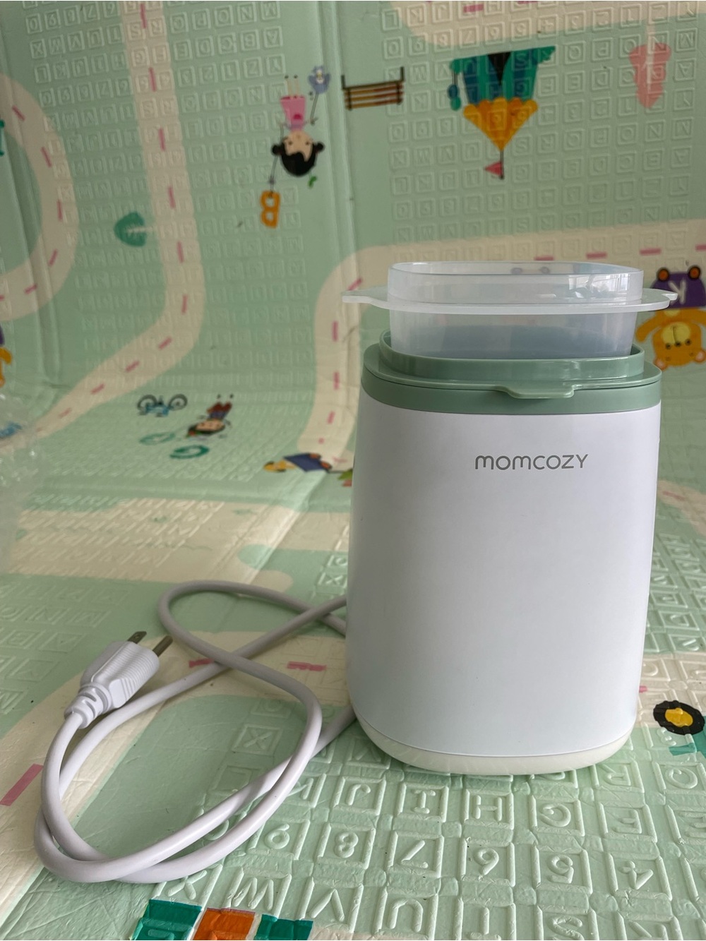 MOMCOZY Electric Bottle Warmer in Sage Green & White
